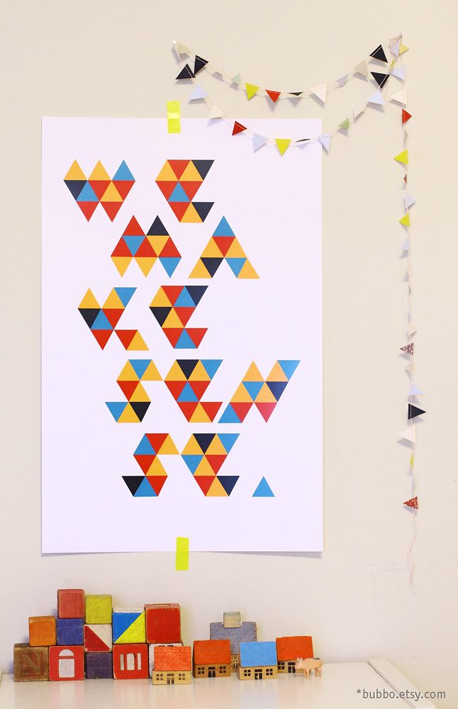 Blue-white reusable bunting set