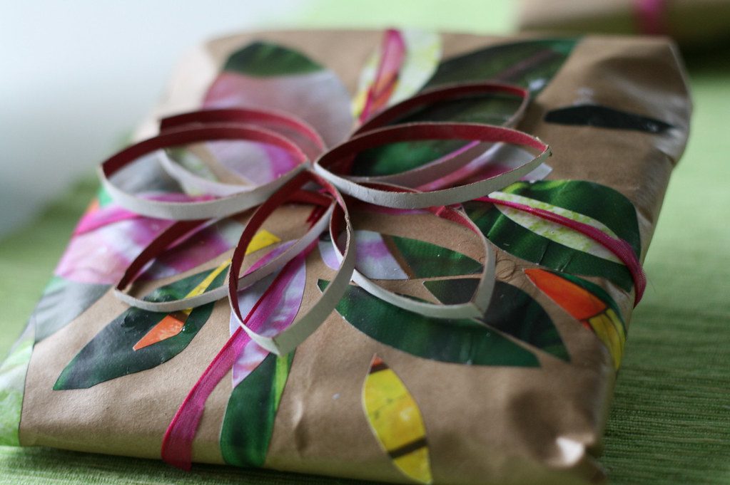 Christmas wrapping paper rolls