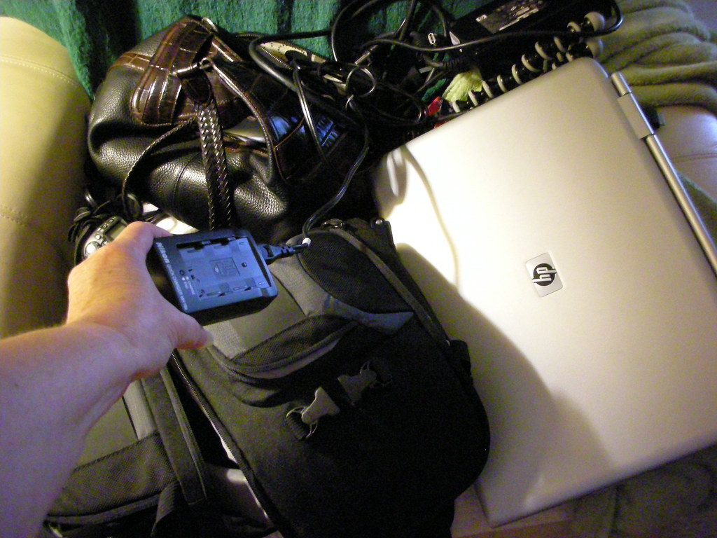 Compact cable-and-charger organizer roll