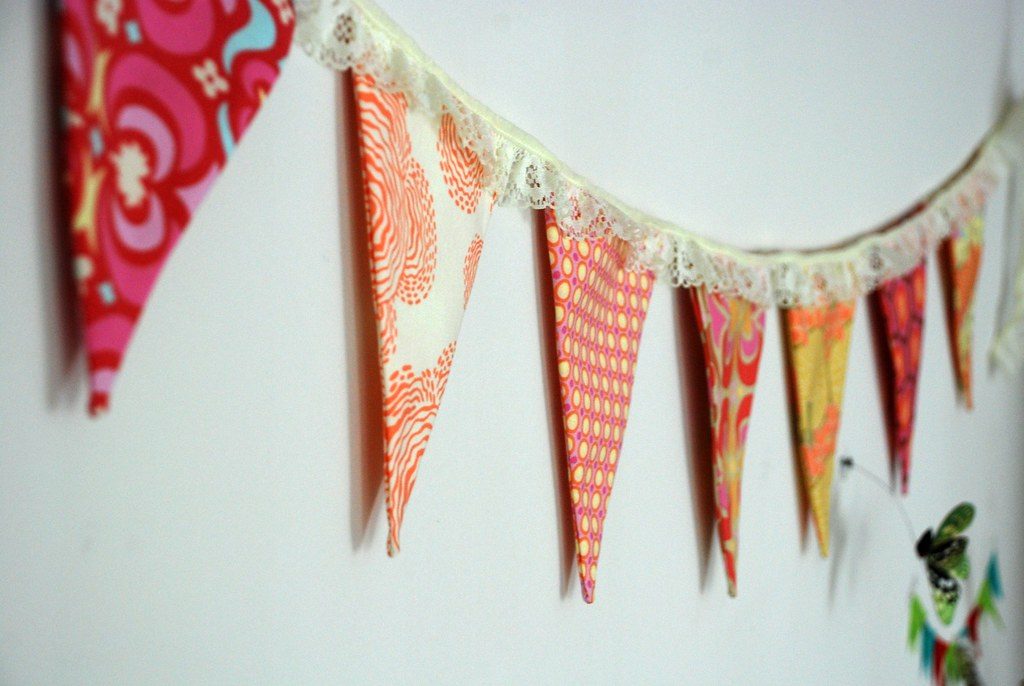 Custom-color reusable fabric bunting banner