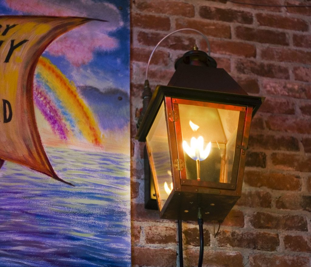 LED flame-effect lantern for Bonfire Night décor