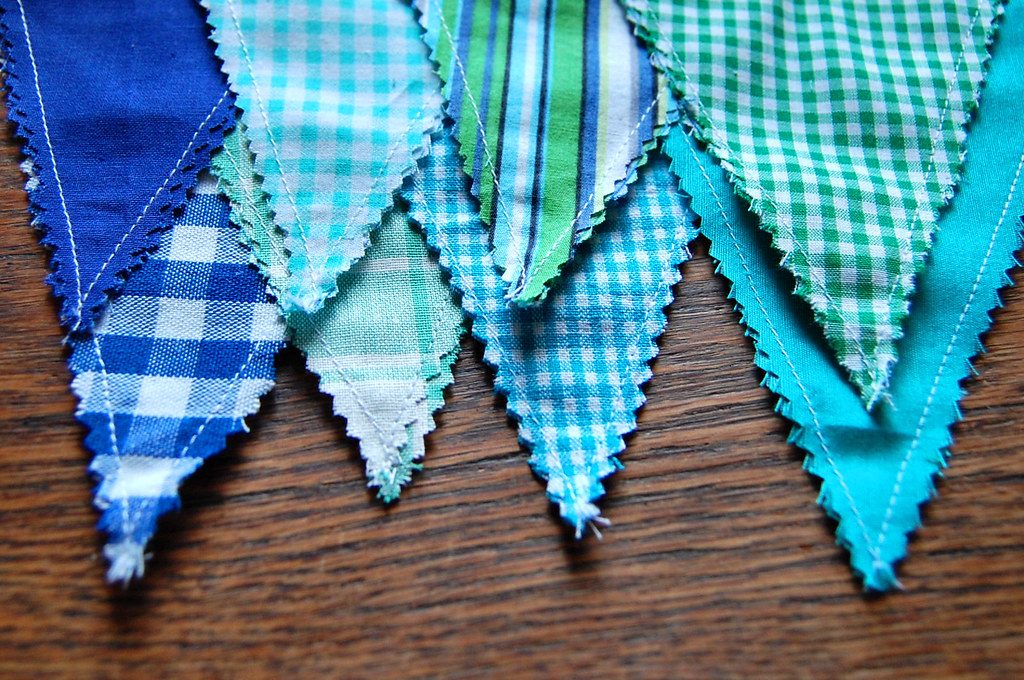 Reusable red-black-green fabric bunting